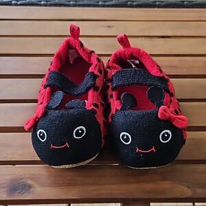 Old Navy Girls Ladybug Slippers Size 10